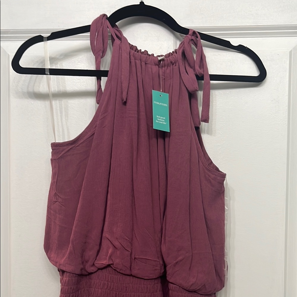 Maurices Pink Relaxed Tie Front Maxi Dress